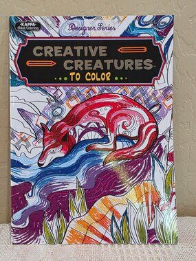 Kappa Designer Series "Creative Creatures to Color" Adult Coloring Book - New!